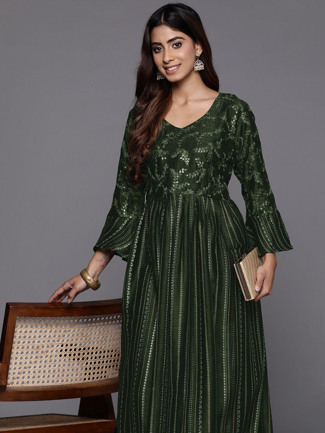 indo era floral embroidered bell sleeve maxi dress