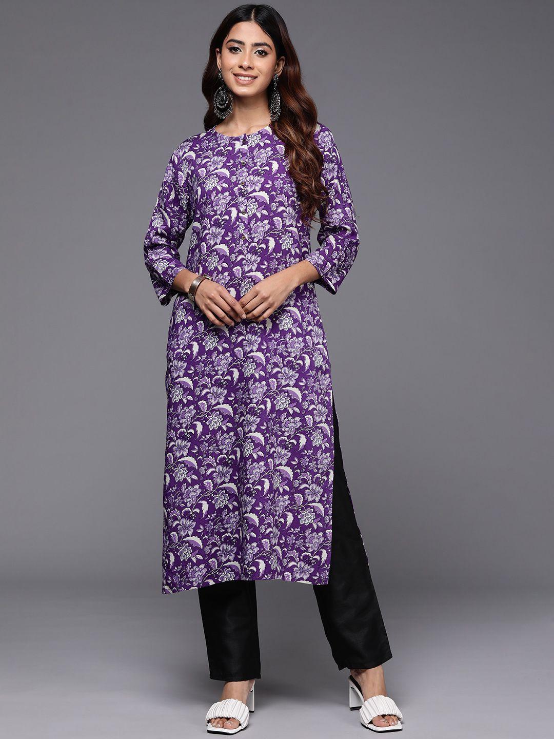 indo era floral printed kurta