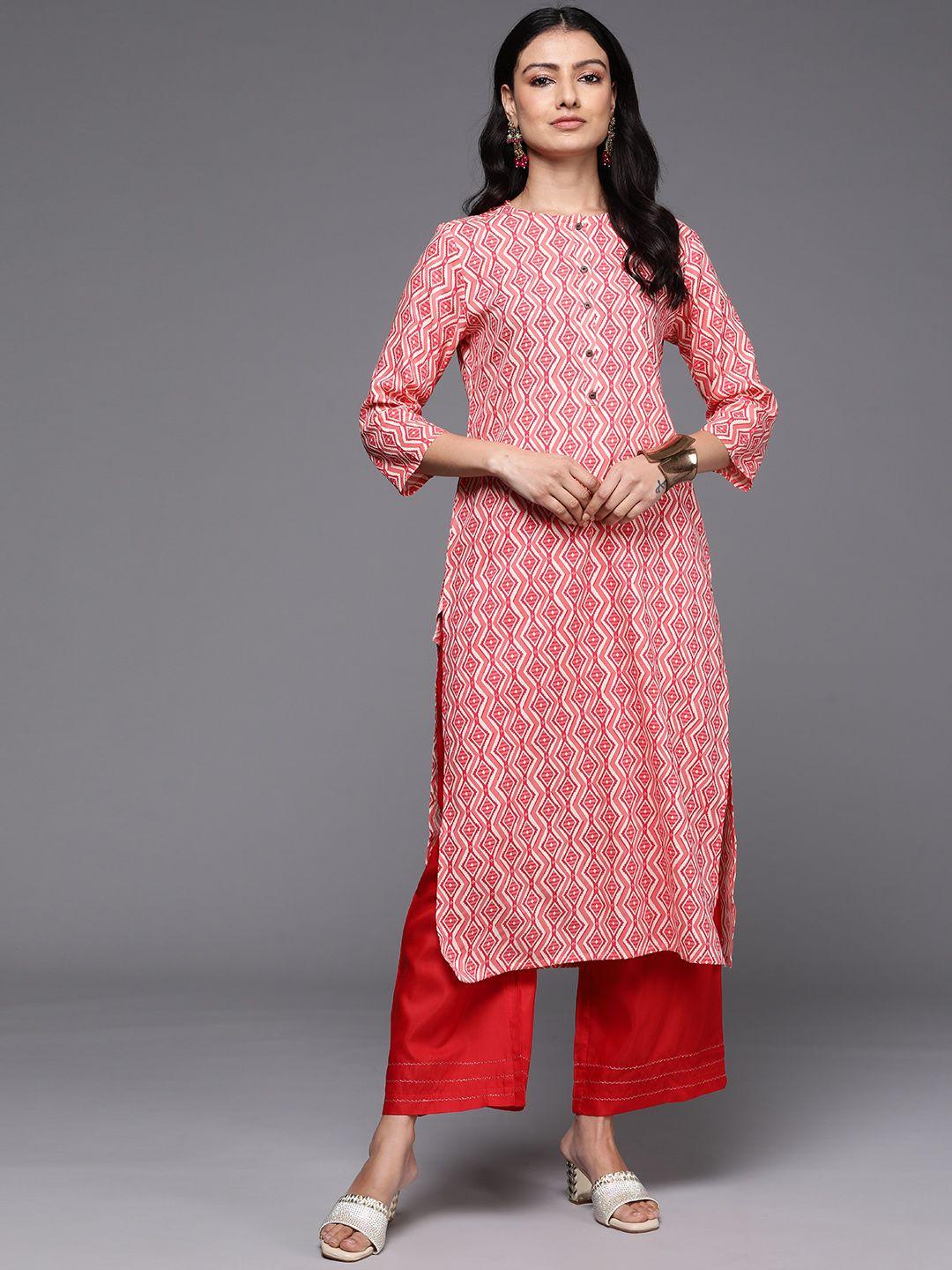 indo era geometric printed kurta