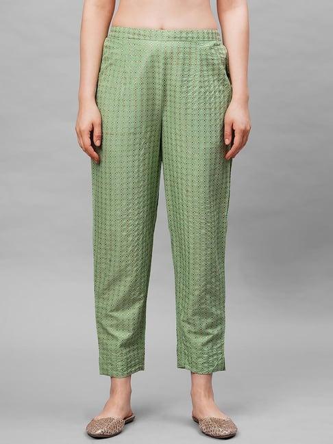 indo era green printed palazzos