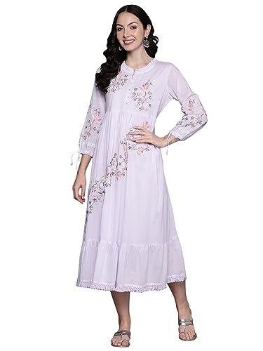 indo era lavender embroidered a-line ethnic dresses for women (ed5lv7169_x-small)