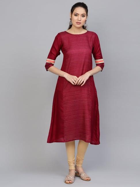 indo era magenta a line kurta