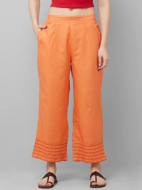 indo era orange regular fit palazzos