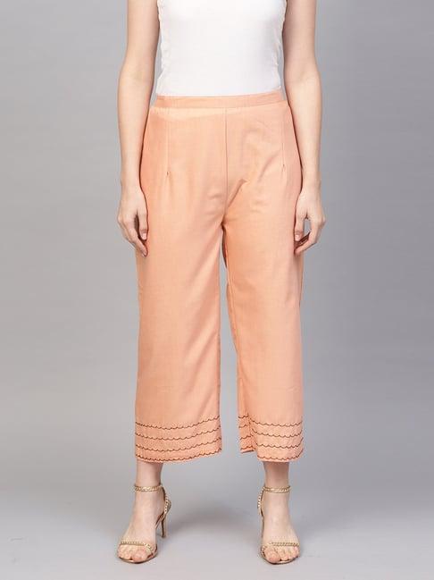 indo era peach regular fit palazzos