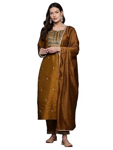 indo era women's embroidered straight kurta & pant with dupatta set (kh9mt7679_xx-large)