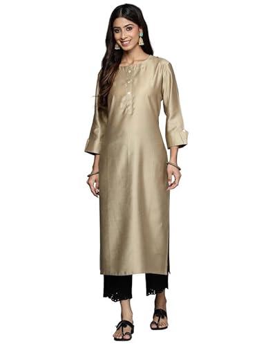 indo era women's solid viscose calf length straight kurta (kt1be5407_medium) beige