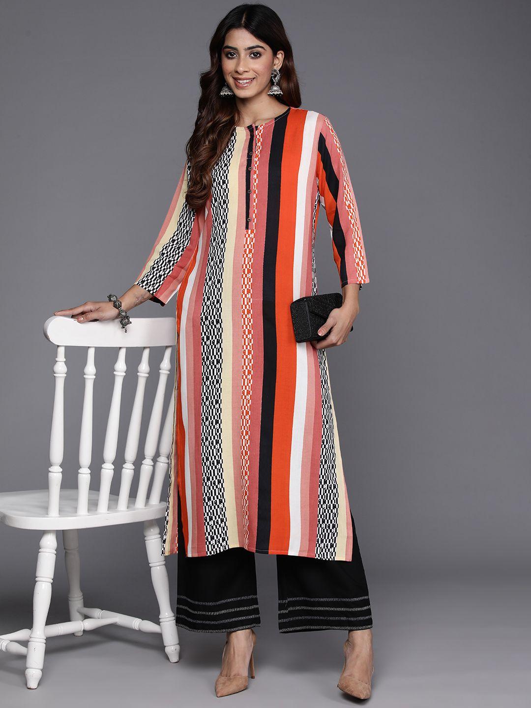 indo era women striped kurta