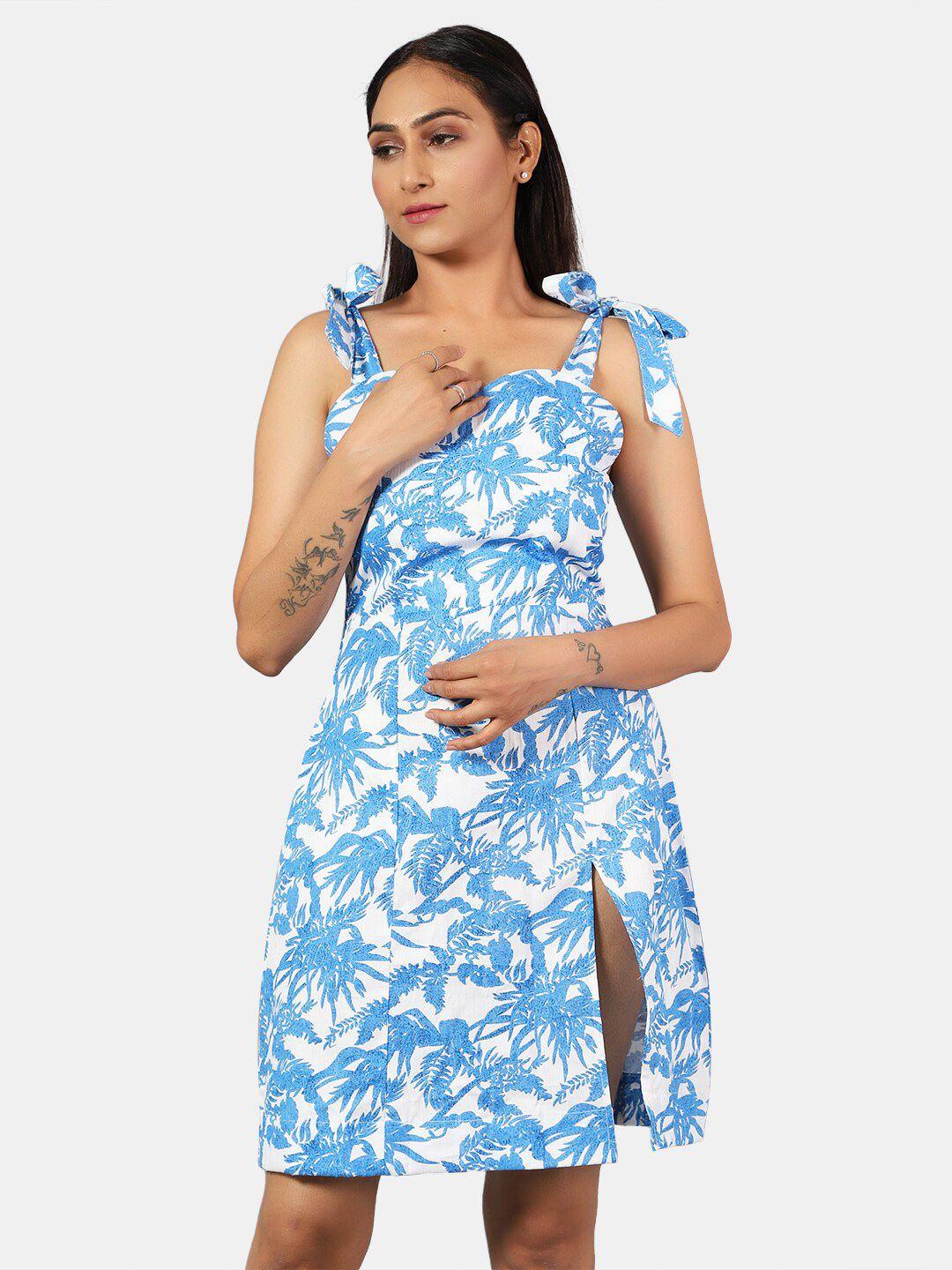 indophilia tropical printed pure cotton a-line dress