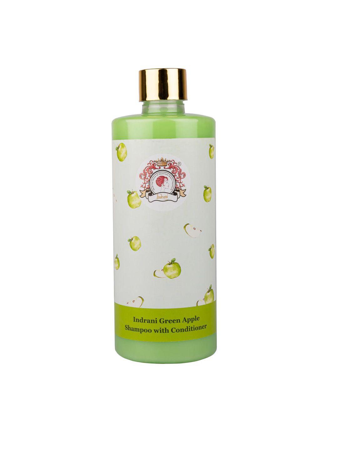 indrani cosmetics cruelty-free green apple shampoo with conditioner - 500 ml