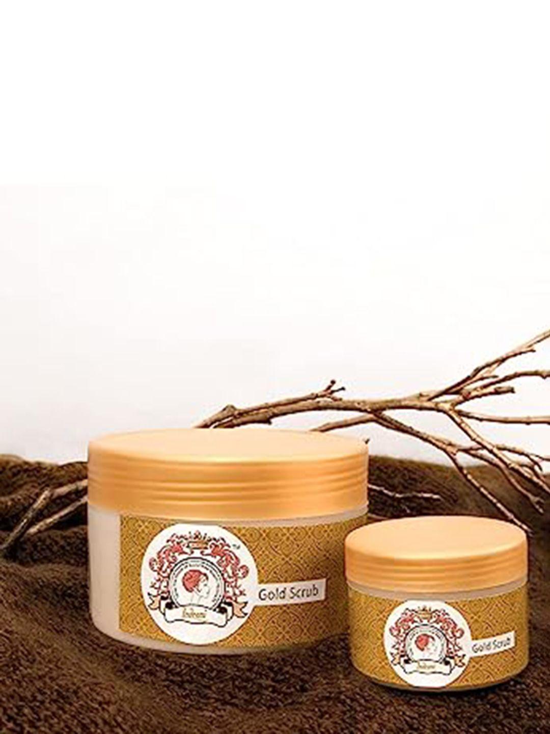indrani cosmetics natural glow gold scrub with walnut shell powder & gold dust - 50 g