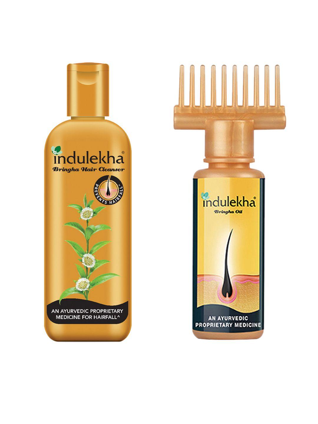 indulekha bringha hair oil & bringha anti-hairfall hair cleanser