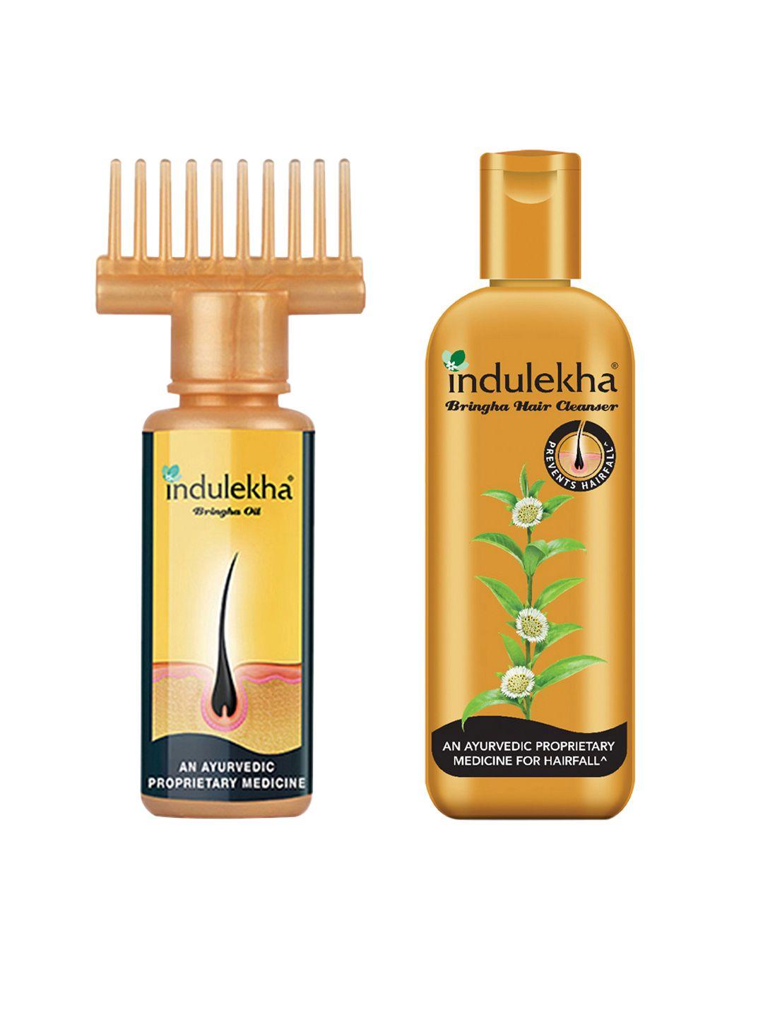 indulekha set of bringha hair oil & anti-hairfall shampoo