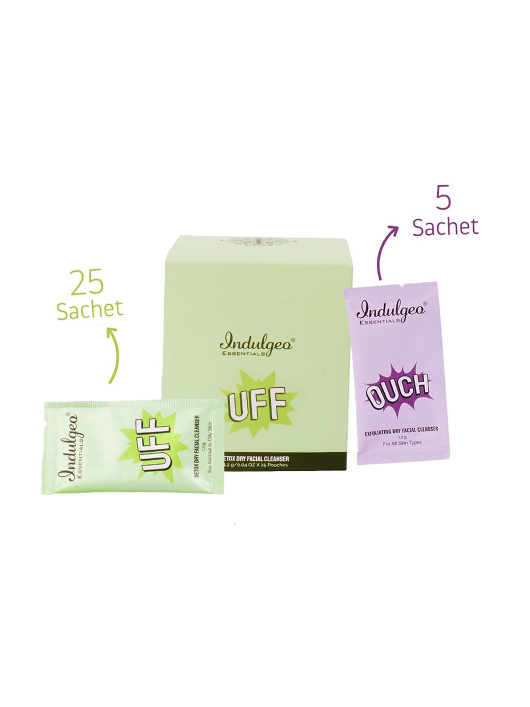 indulgeo essentials unisex uff & ouch combo detox dry facial cleanser