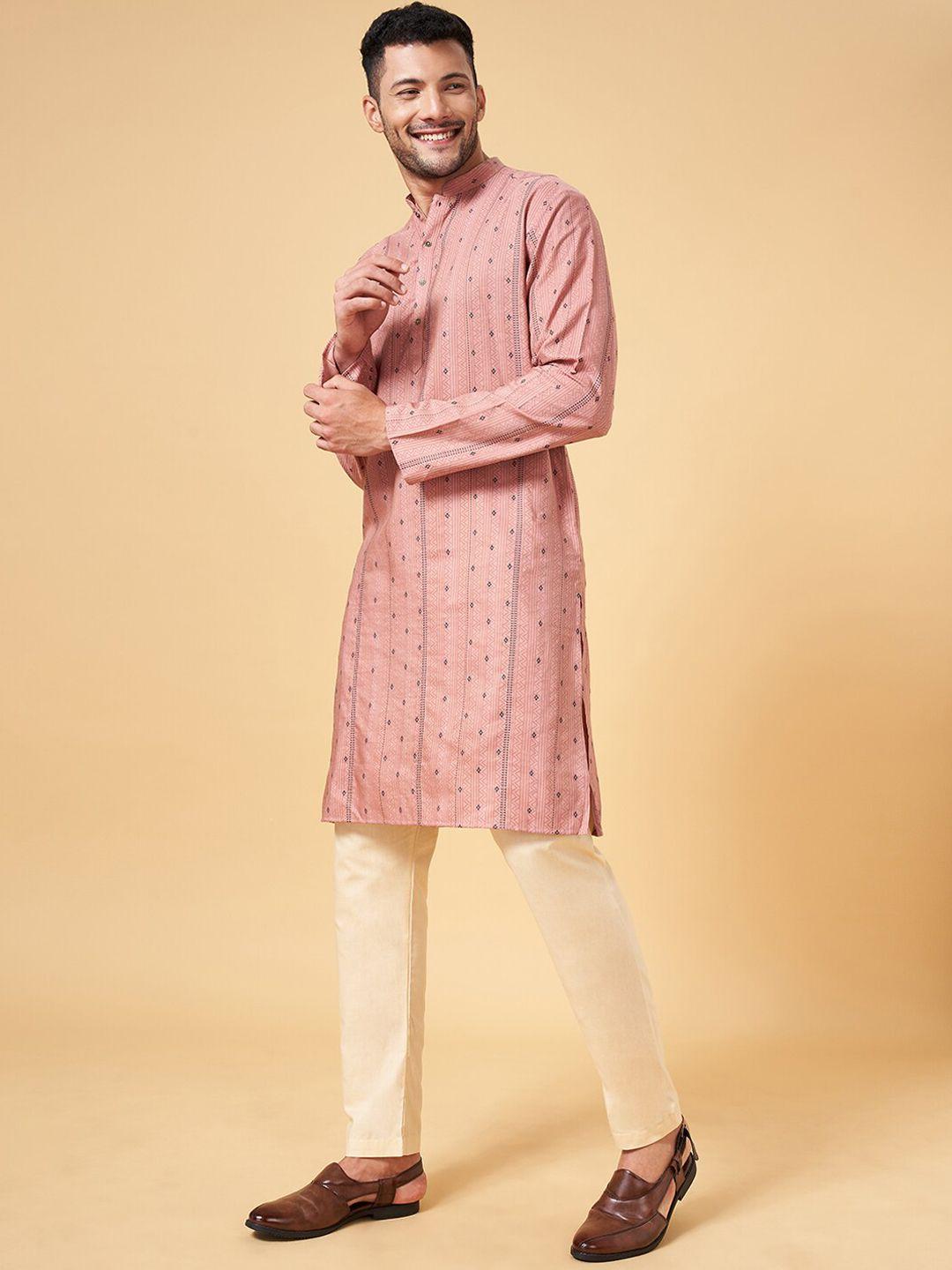 indus route by pantaloons geometric woven design straight kurta