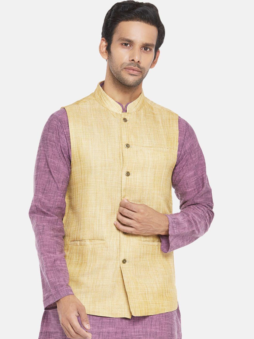indus route by pantaloons men gold waistcoat
