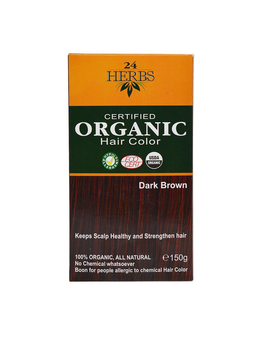 indus valley 24 herbs dark brown certified organic hair color 150 g