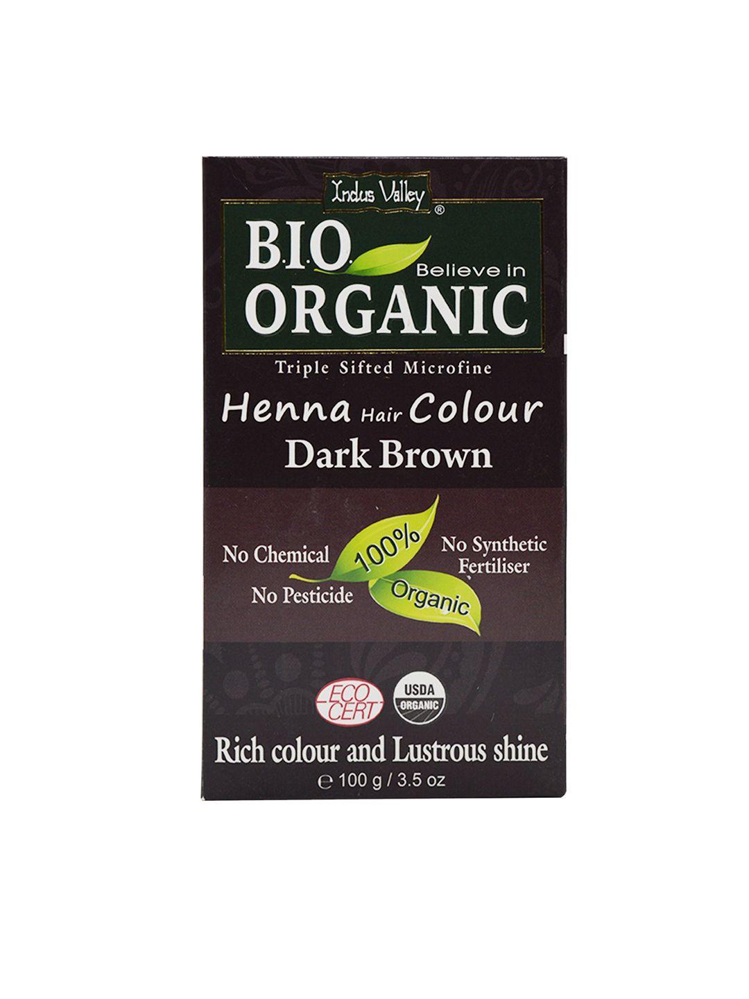 indus valley bio organic dark brown henna hair color 100 g