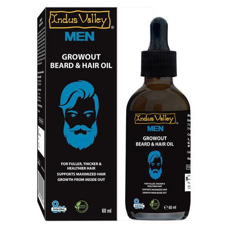 indus valley bio organic growout beard & hair oil (60 ml)