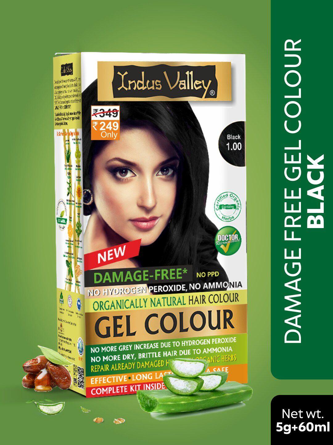 indus valley damage free gel hair colour 65 g - black