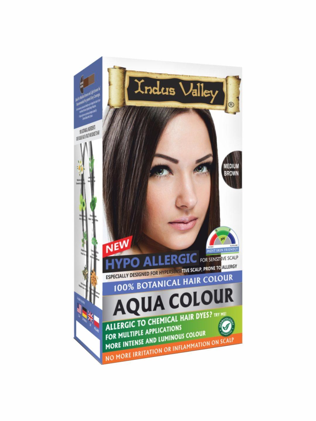 indus valley hypo allergic aqua hair colour - light brown