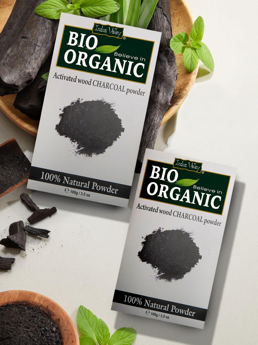 indus valley set of 2 bio organic charcoal face pack powders 200g