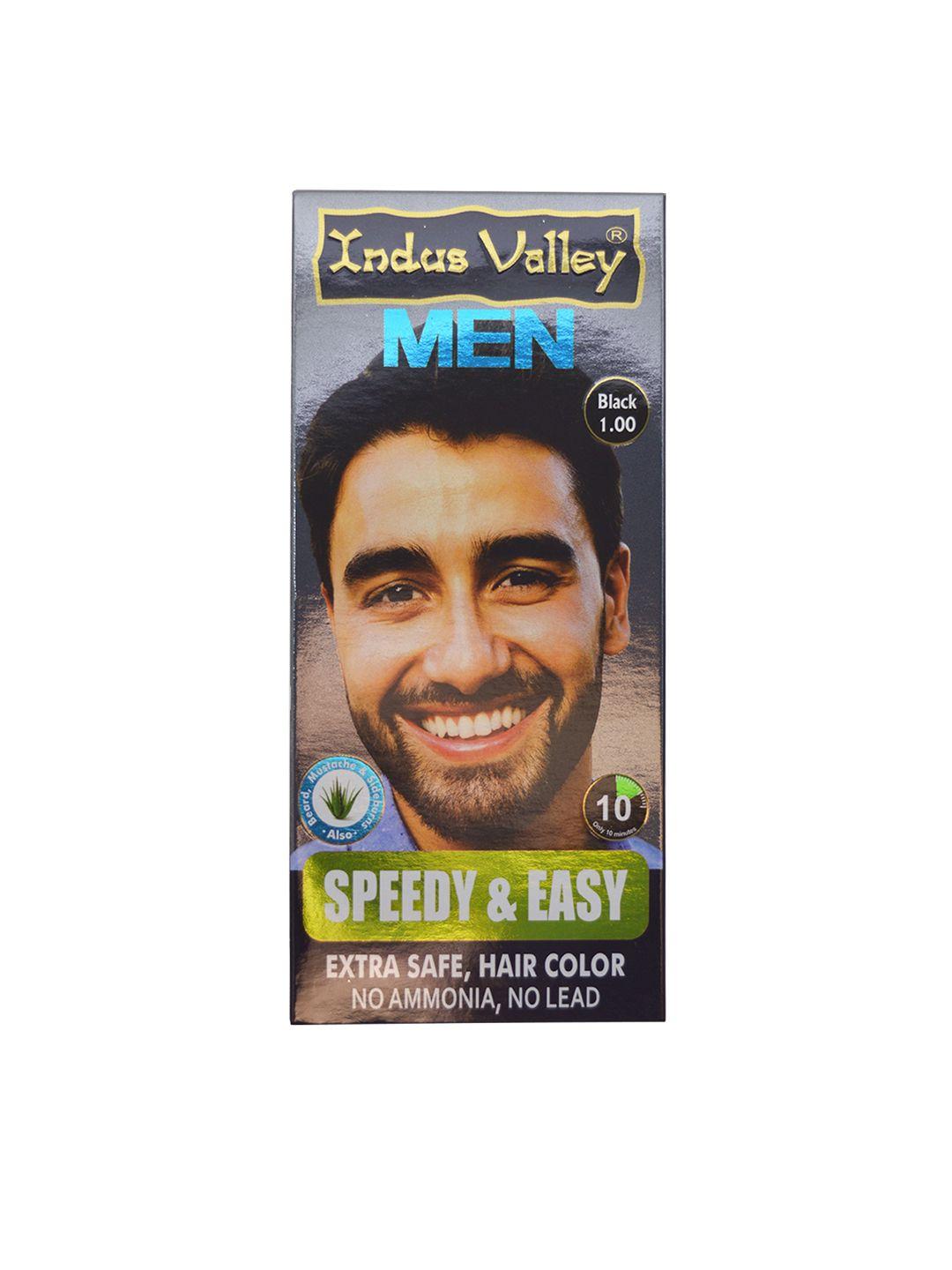 indus valley speedy & easy men's hair color-black 1.00 220g