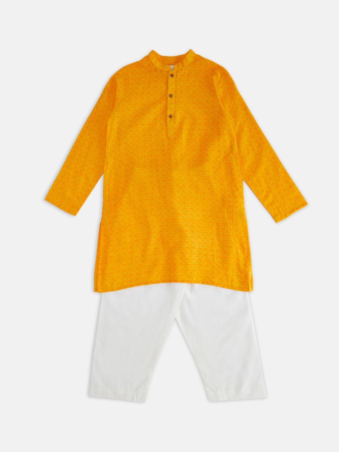 indus route by pantaloons boys  pure cotton kurta with pyjamas