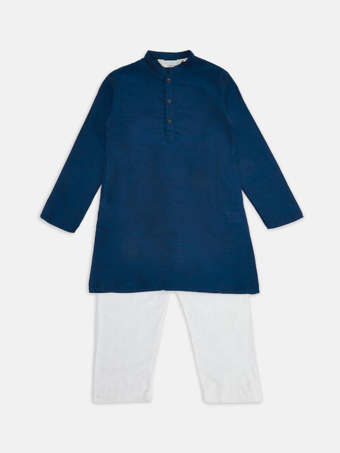 indus route by pantaloons boys blue kurta with pyjama