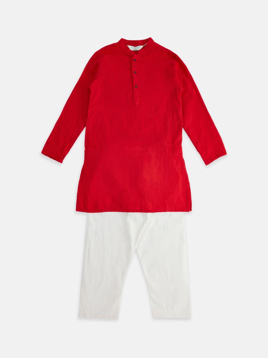 indus route by pantaloons boys solid kurta with pyjamas