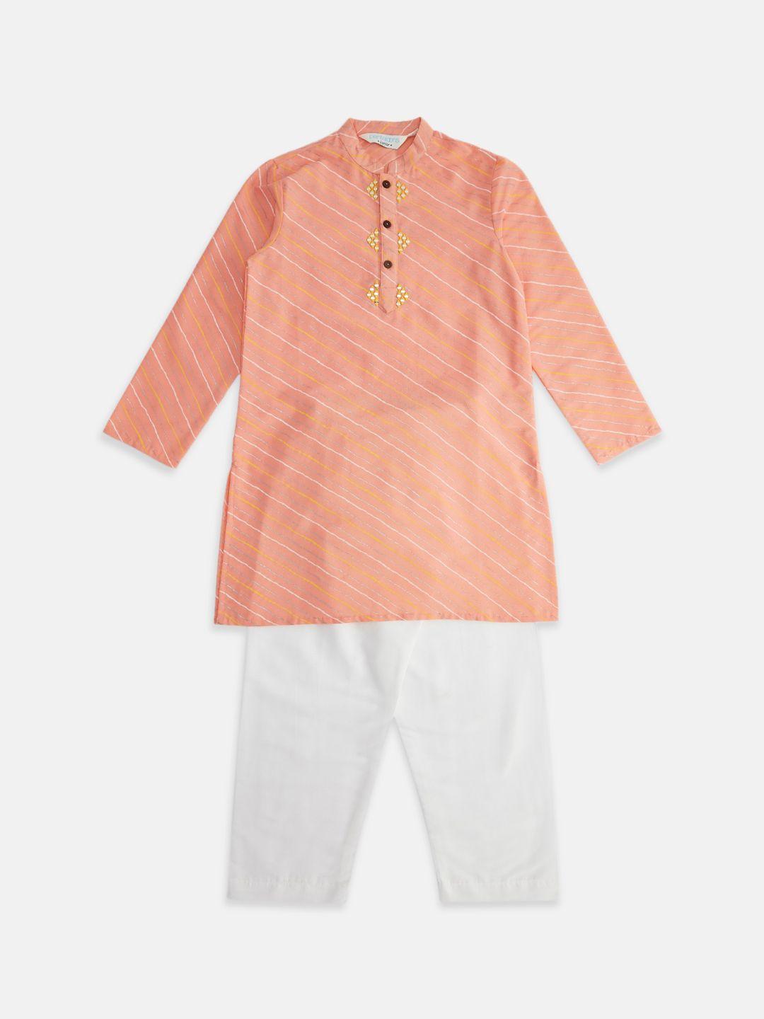 indus route by pantaloons boys striped kurta with pyjamas