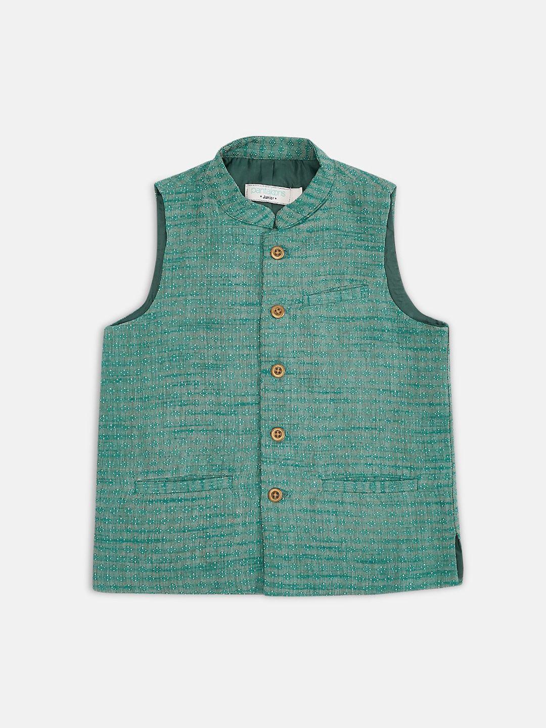 indus route by pantaloons boys teal waistcoat