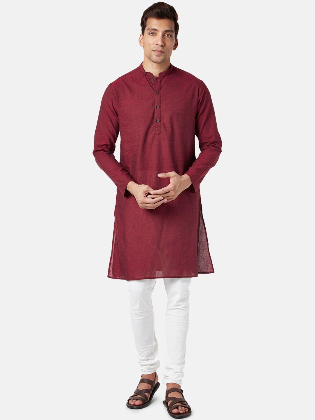 indus route by pantaloons mandarin collar pure cotton kurta