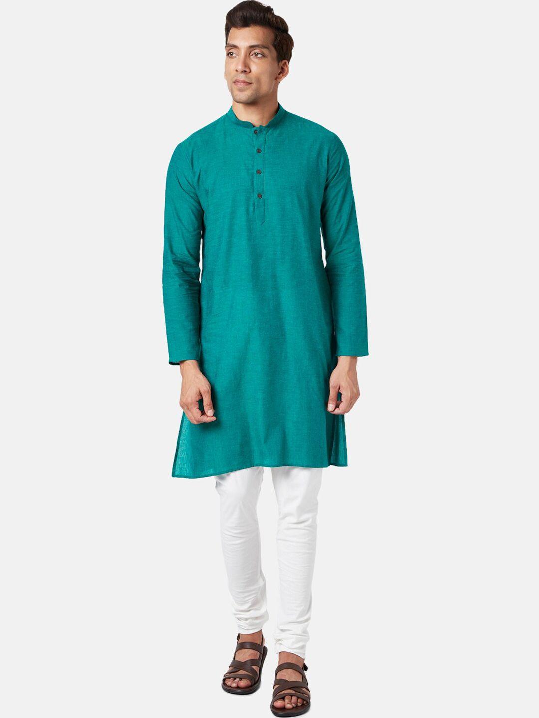 indus route by pantaloons mandarin collar pure cotton kurta