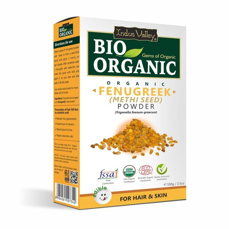 indus valley bio organic 100% natural fenugreek seed powder