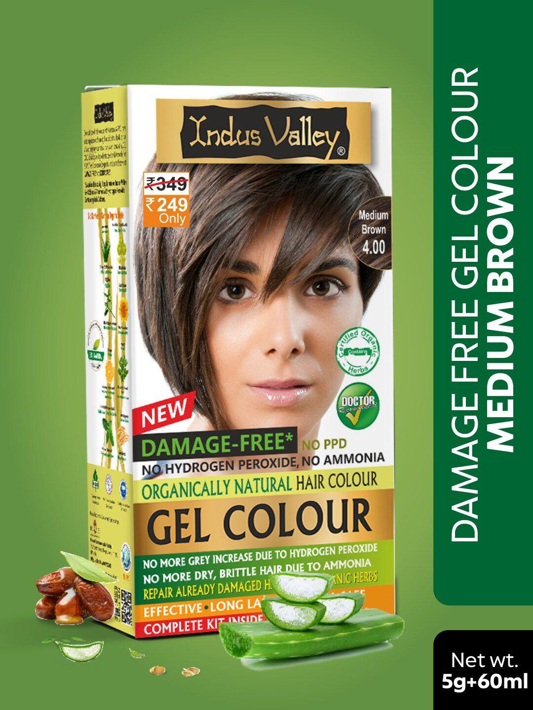 indus valley damage free gel hair colour 65 g - medium brown