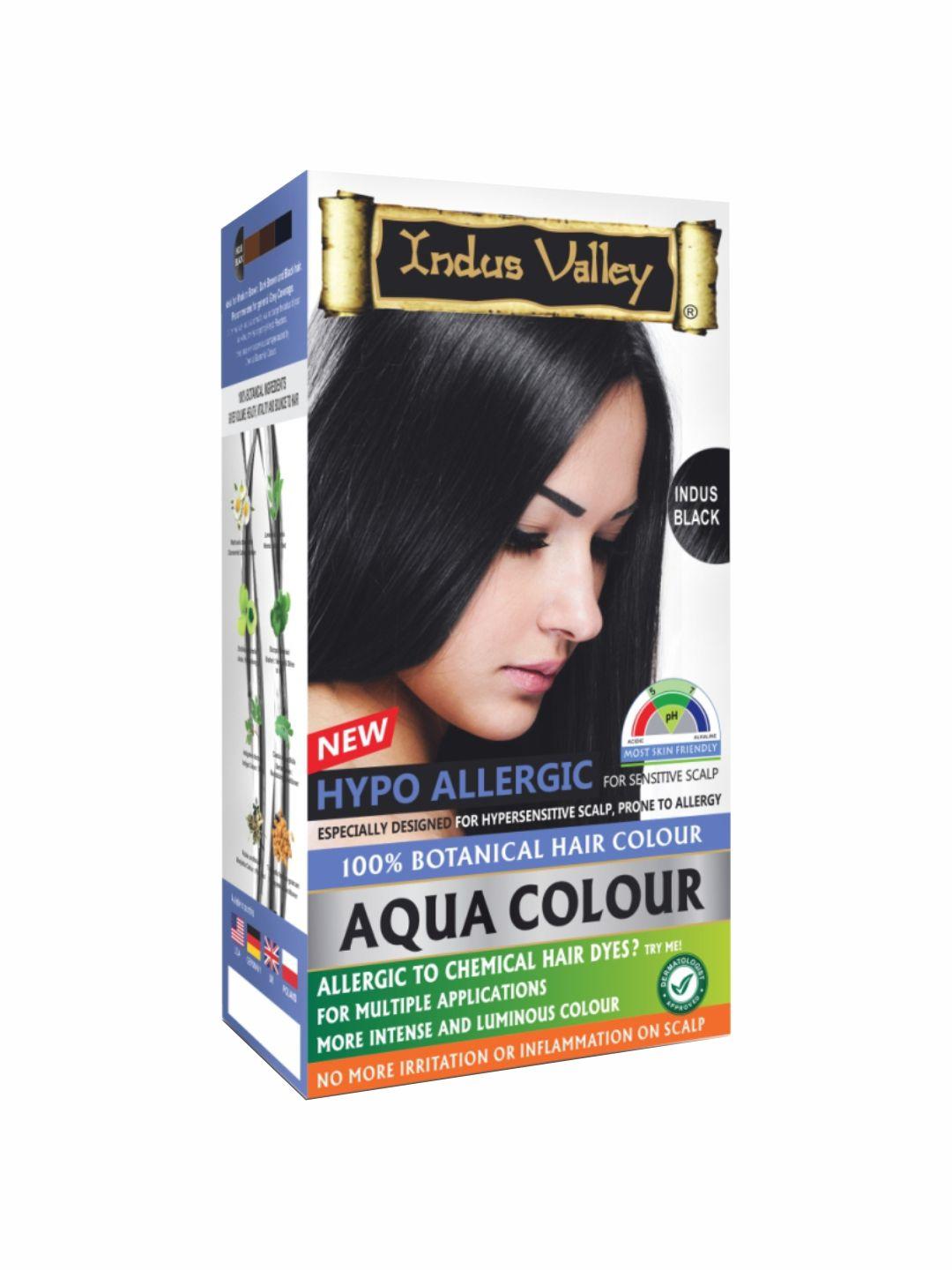 indus valley hypo allergic aqua black hair colour