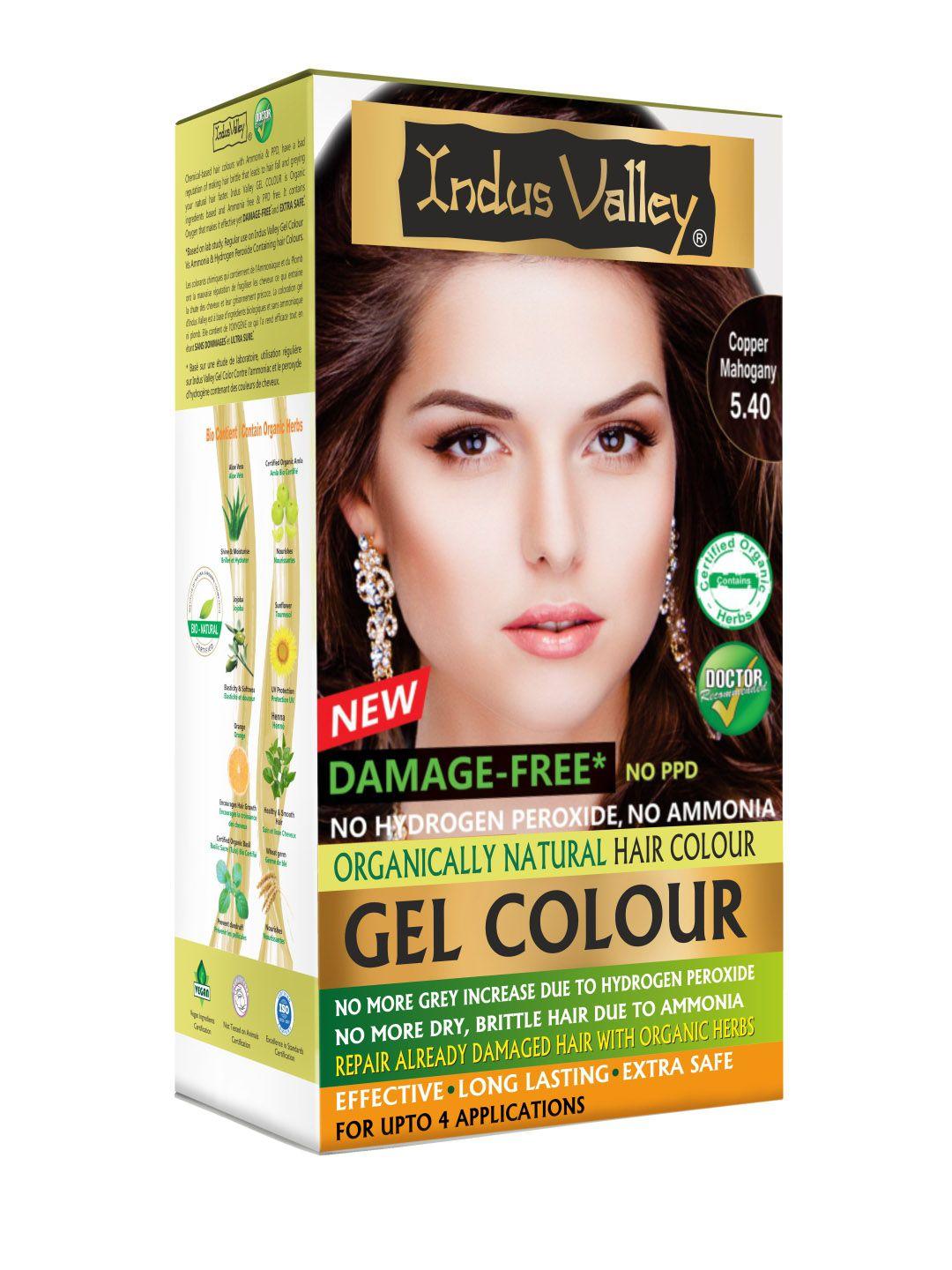 indus valley organically natural gel copper mahogany 5.4 hair color 220 g