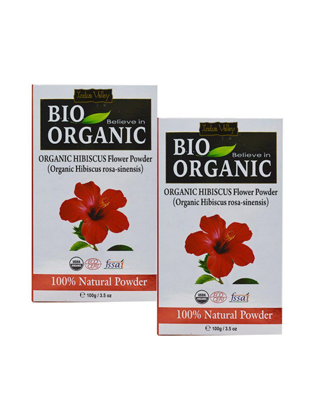 indus valley pack of 2 bio organic hibiscus powder