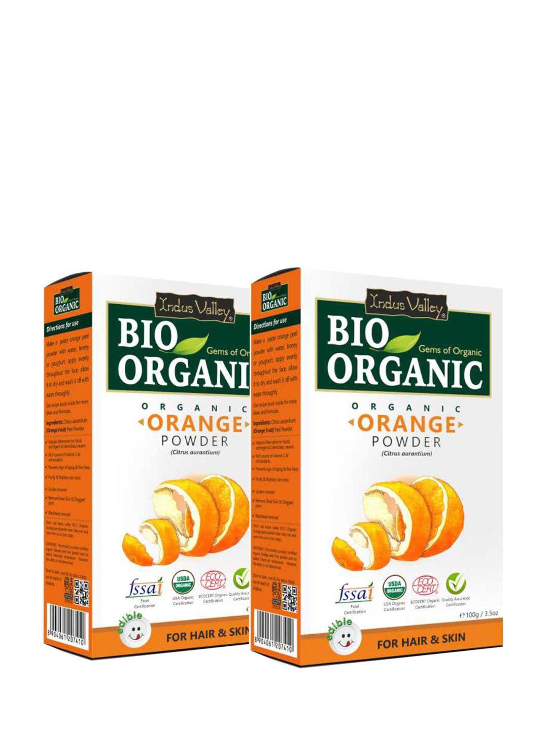 indus valley pack of 2 bio organic orange peel powder