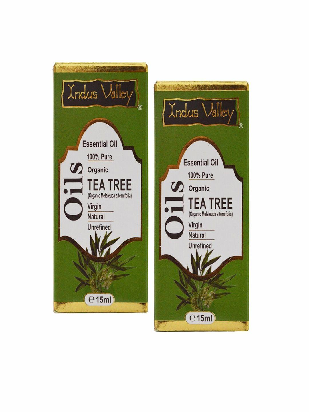indus valley pack of 2 bio organic tea tree essential oil - 15 ml each
