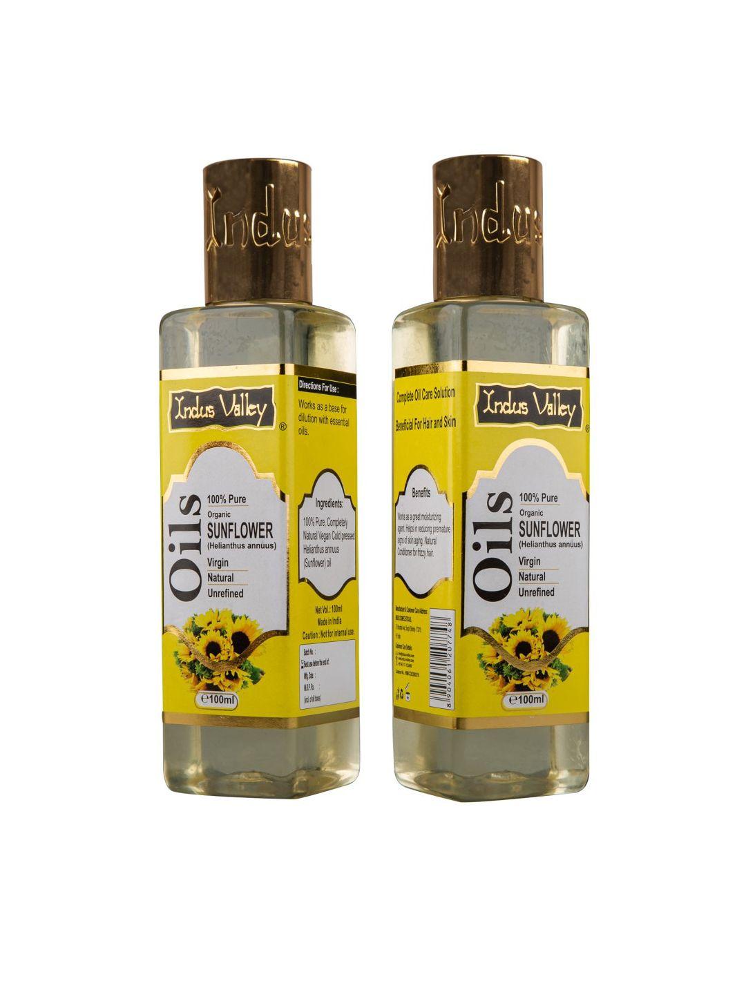 indus valley pack of 2 sunflower carrier oil 100 ml