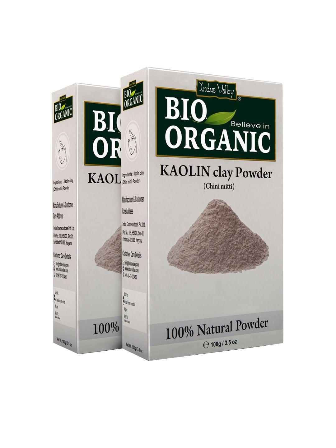 indus valley unisex pack of 2 bio organic kaolin face pack powders 200 g