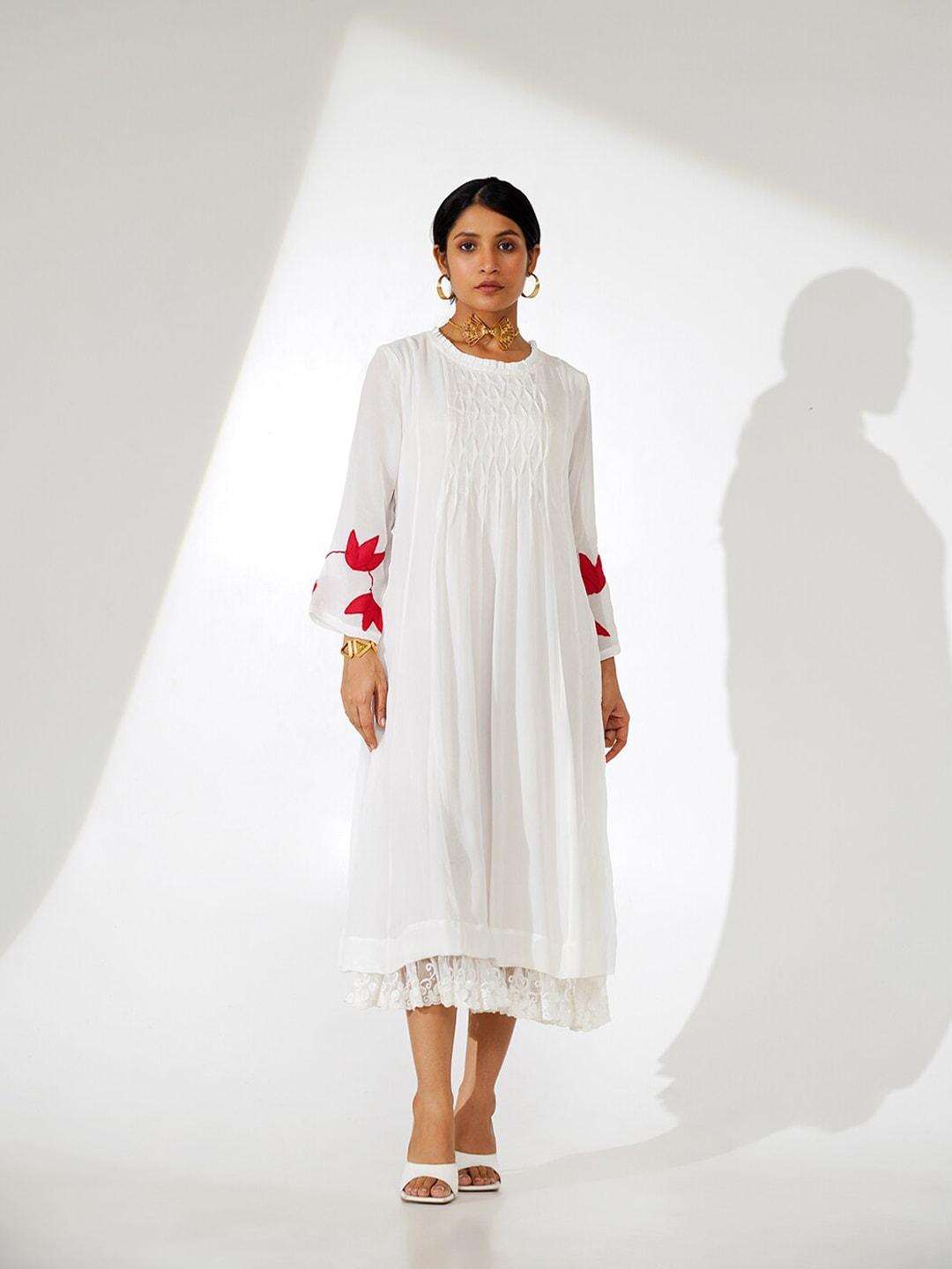 indy raaga white a-line dress