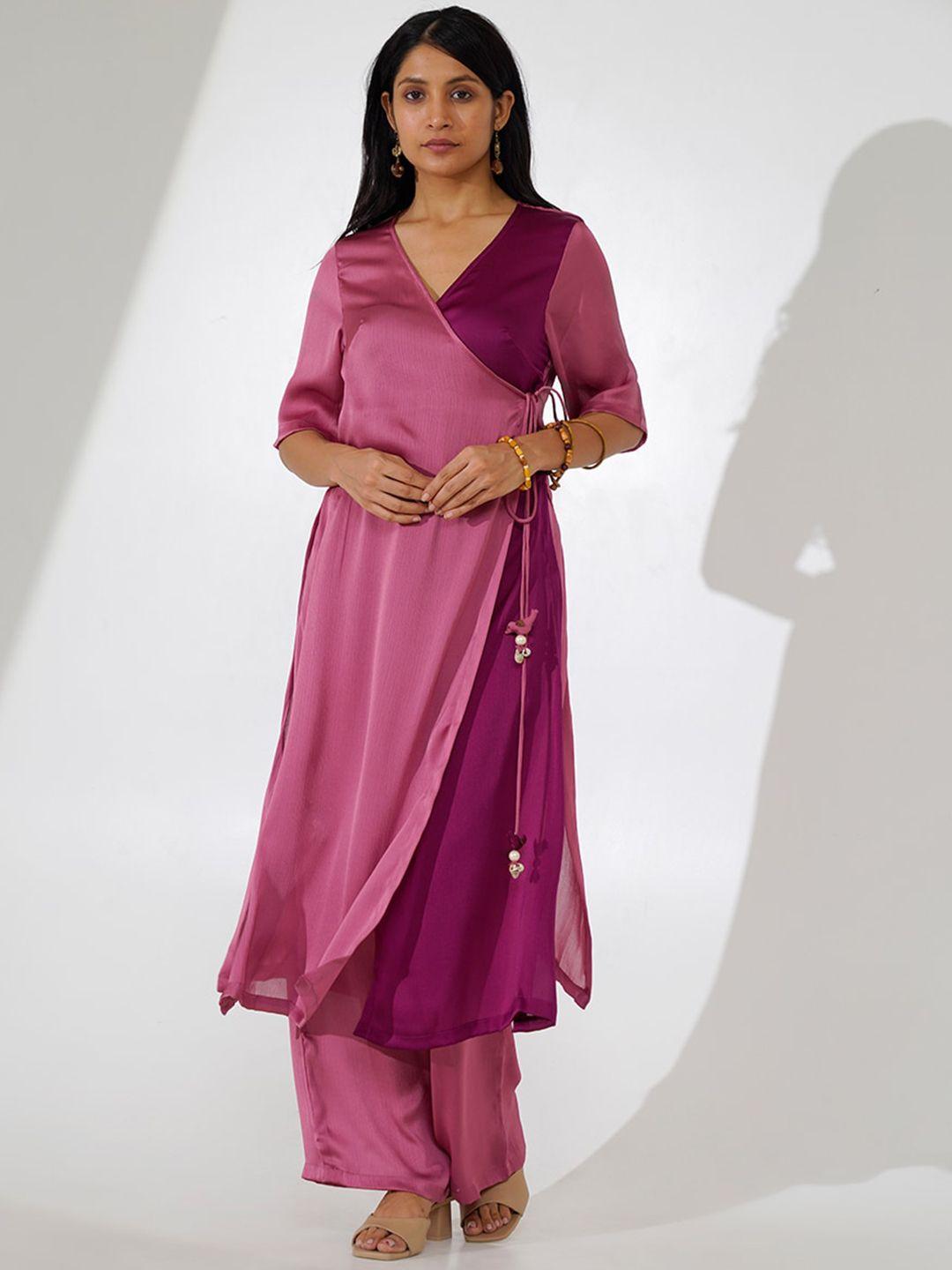 indy raaga angrakha kurta with pyjamas