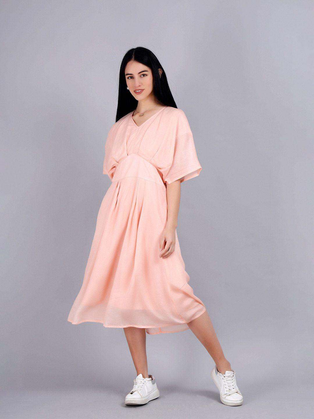 indy raaga kimono sleeves crepe empire midi dress