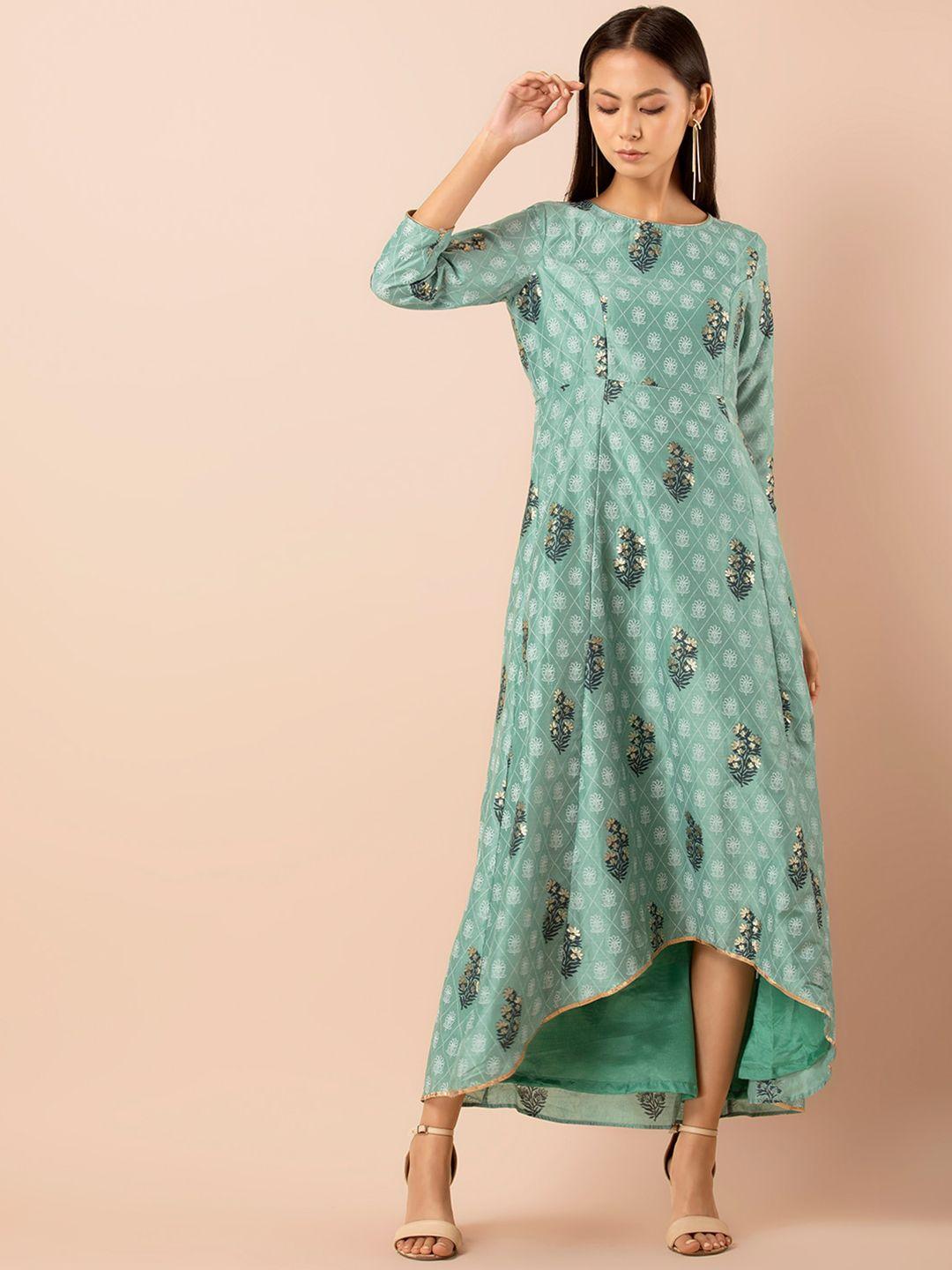 indya floral printed maxi ethnic dresses