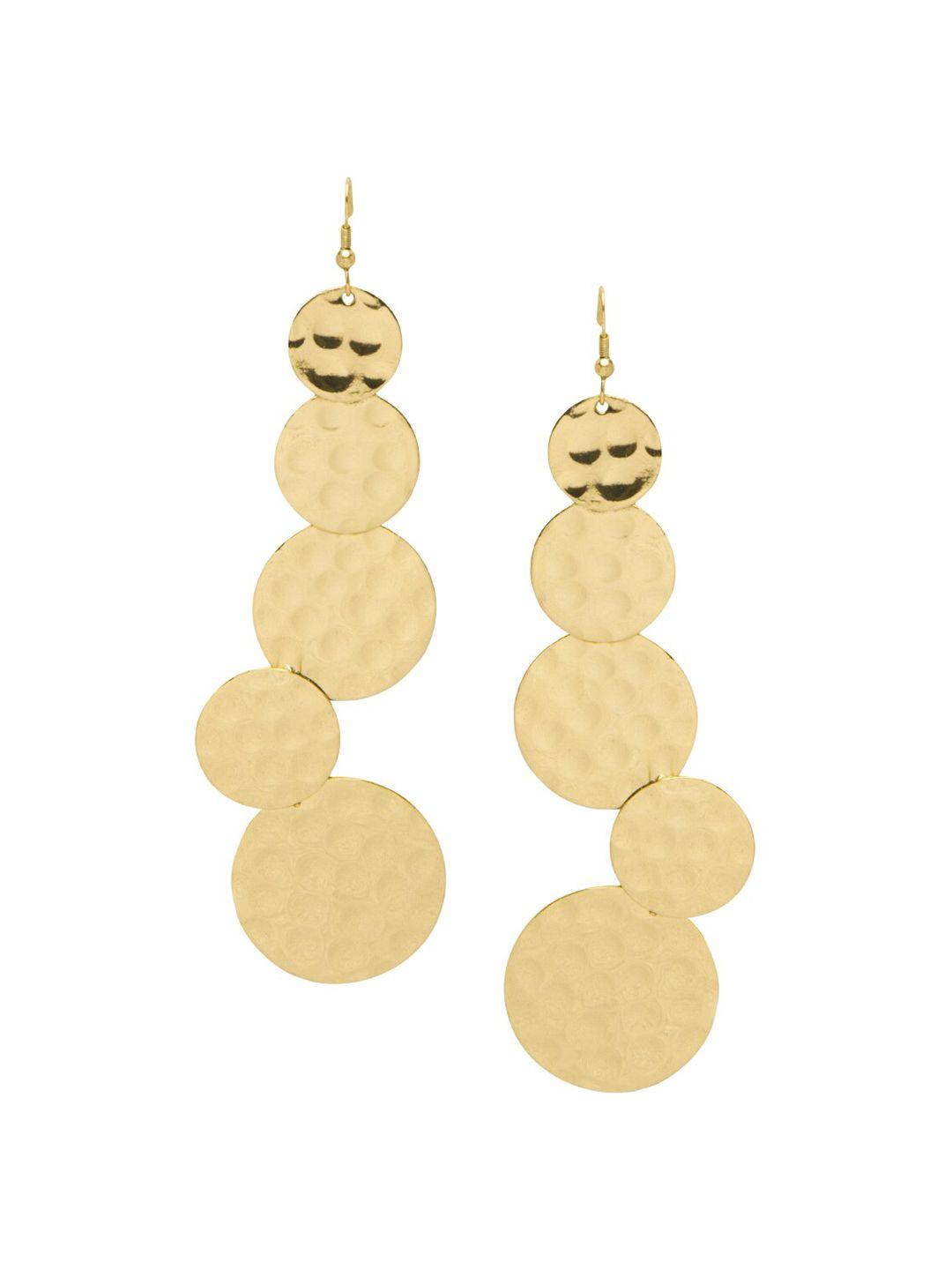 indya gold-plated circular drop earrings