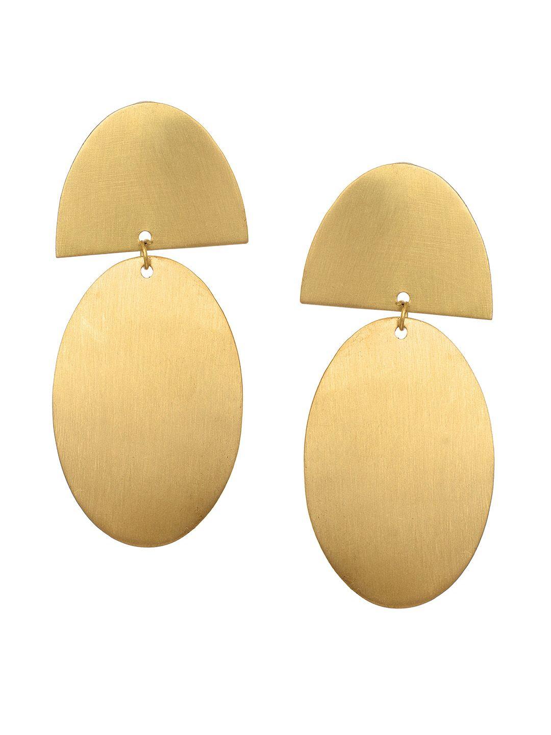 indya gold-plated geometric drop earrings