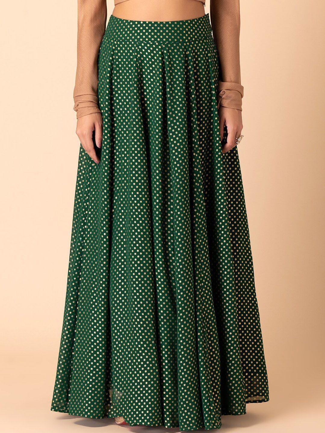 indya polka dots foil printed a-line skirt