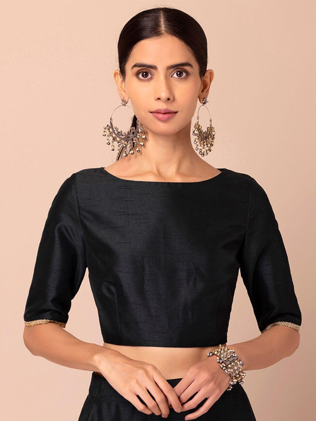 indya black lace detail blouse
